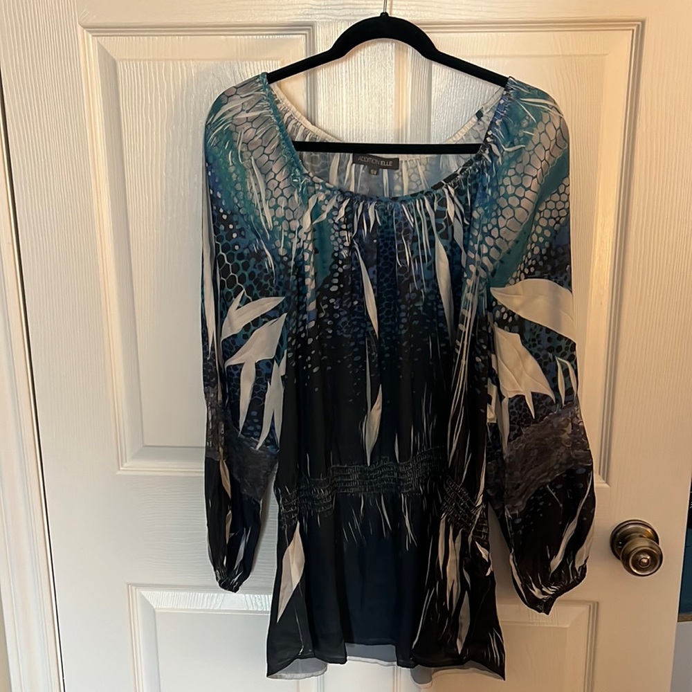 Addition Elle silky turquoise/blue/teal blouse